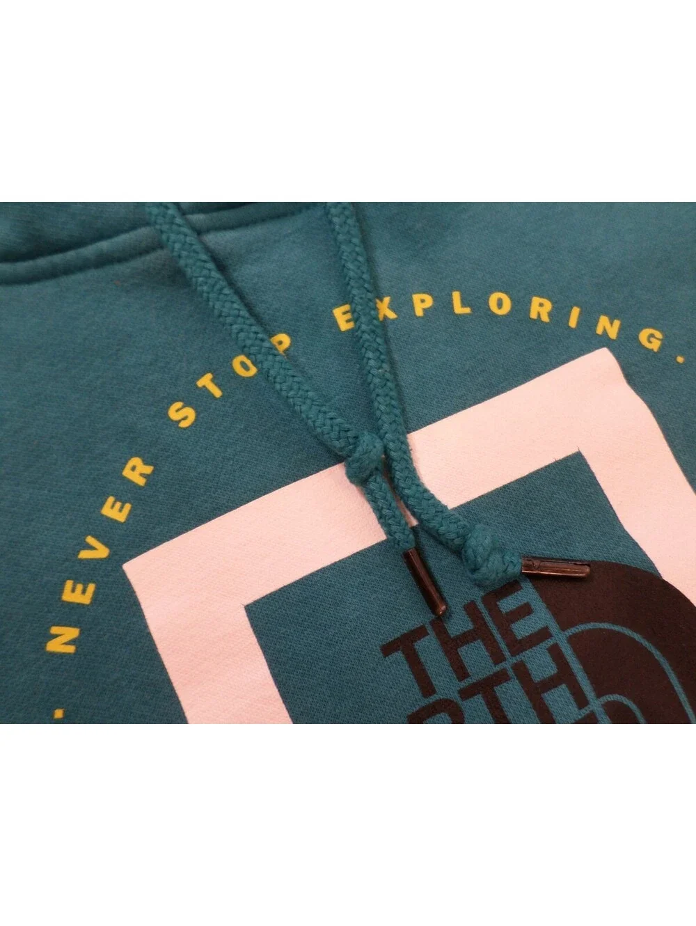 DESIGNER THE NORTH FACE COTTON BLEND WARM PULLOVER TEAL HOODIE MEN'S SIZE MEDIUM